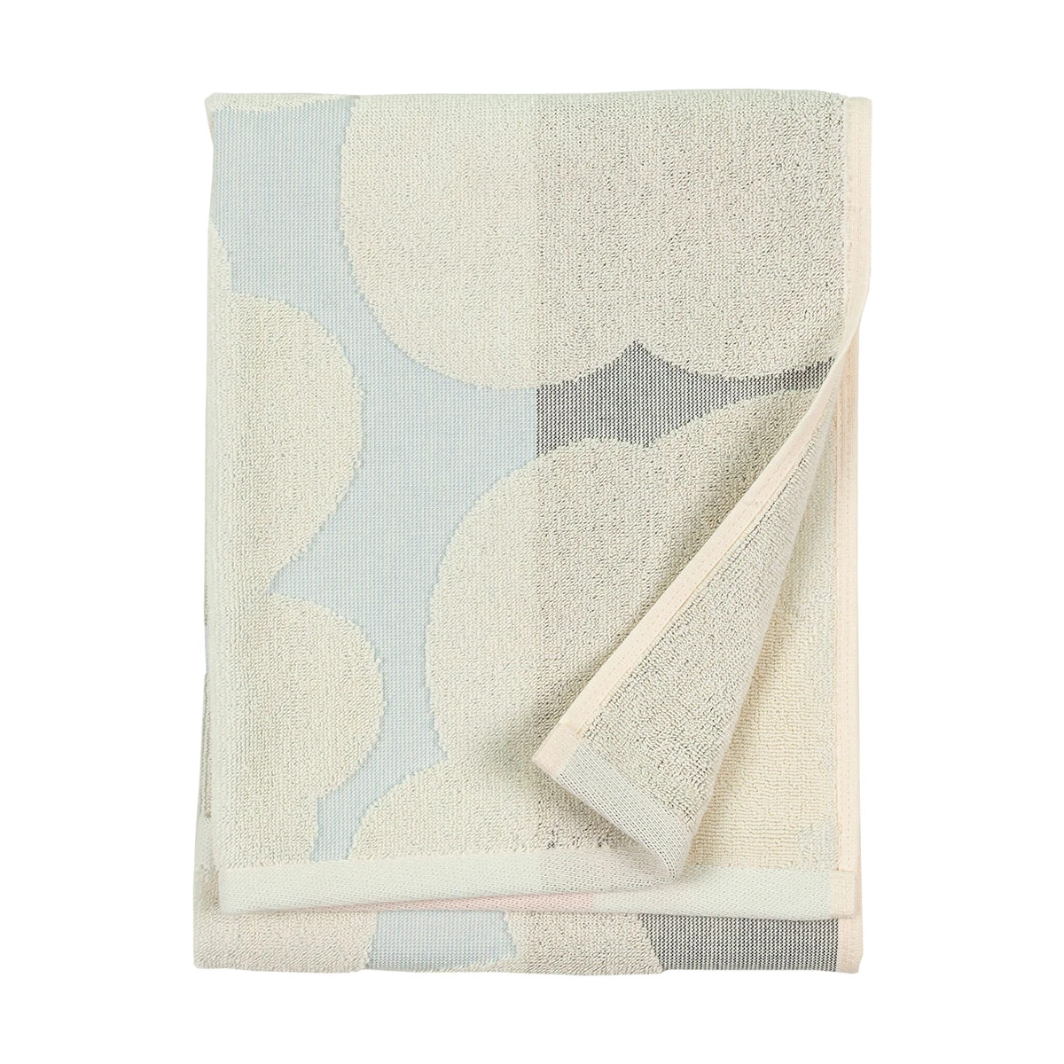 Marimekko Unikko Ralli Pink / Blue / Grey / White Hand Towel 4 Marimekko Unikko Ralli Pink / Blue / Grey / White Hand Towel - Image 2