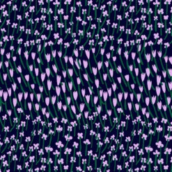 Marimekko Apilainen Navy / Lilac / Green Acrylic-coated Fabric