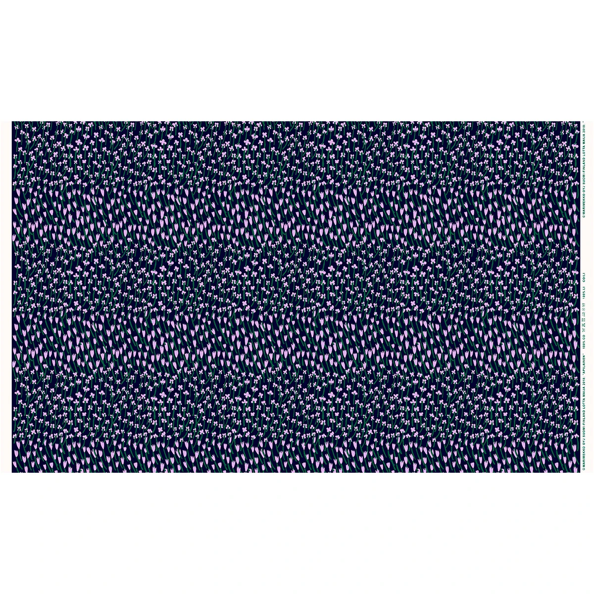Marimekko Apilainen Navy / Lilac / Green Panama Fabric 5 Marimekko Apilainen Navy / Lilac / Green Panama Fabric - Image 3