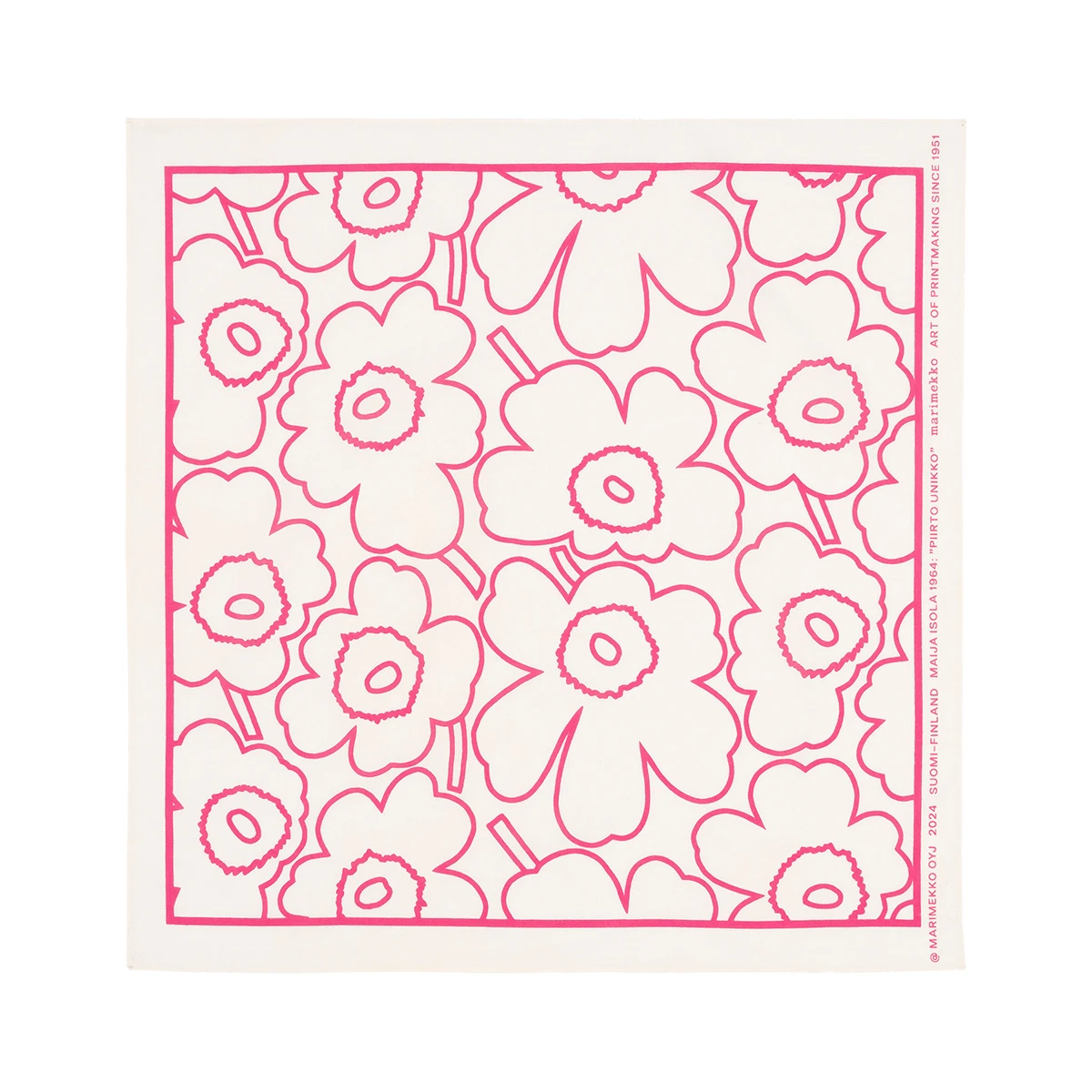 Marimekko Astrilli Piirto Unikko Off-White / Pink Scarf 5 Marimekko Astrilli Piirto Unikko Off-White / Pink Scarf - Image 3