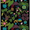 Marimekko Black/Green/Plum Ikkunaprinssi Fabric -home decoration marimekko black green plum ikkunaprinssi fabric 62