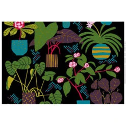 Marimekko Black/Green/Plum Ikkunaprinssi Fabric 7 Marimekko Black/Green/Plum Ikkunaprinssi Fabric -home decoration marimekko black green plum ikkunaprinssi fabric 65