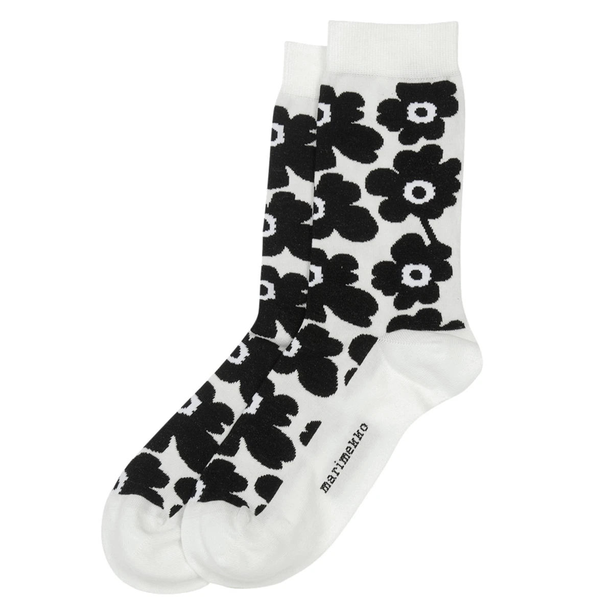 Marimekko Unikko White / Black Socks 3 Marimekko Unikko White / Black Socks