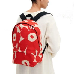 Marimekko Enni Unikko Beige / Red Backpack
