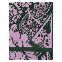 Marimekko Fandango Green / Lavender Velour Bath Towel