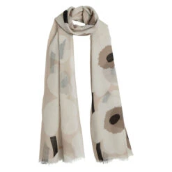 Marimekko Fiore Beige / Black Scarf -home decoration marimekko fiore beige black scarf 35