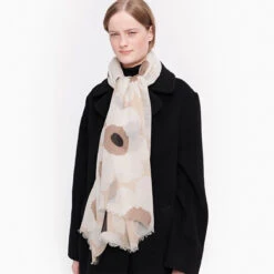 Marimekko Fiore Beige / Black Scarf
