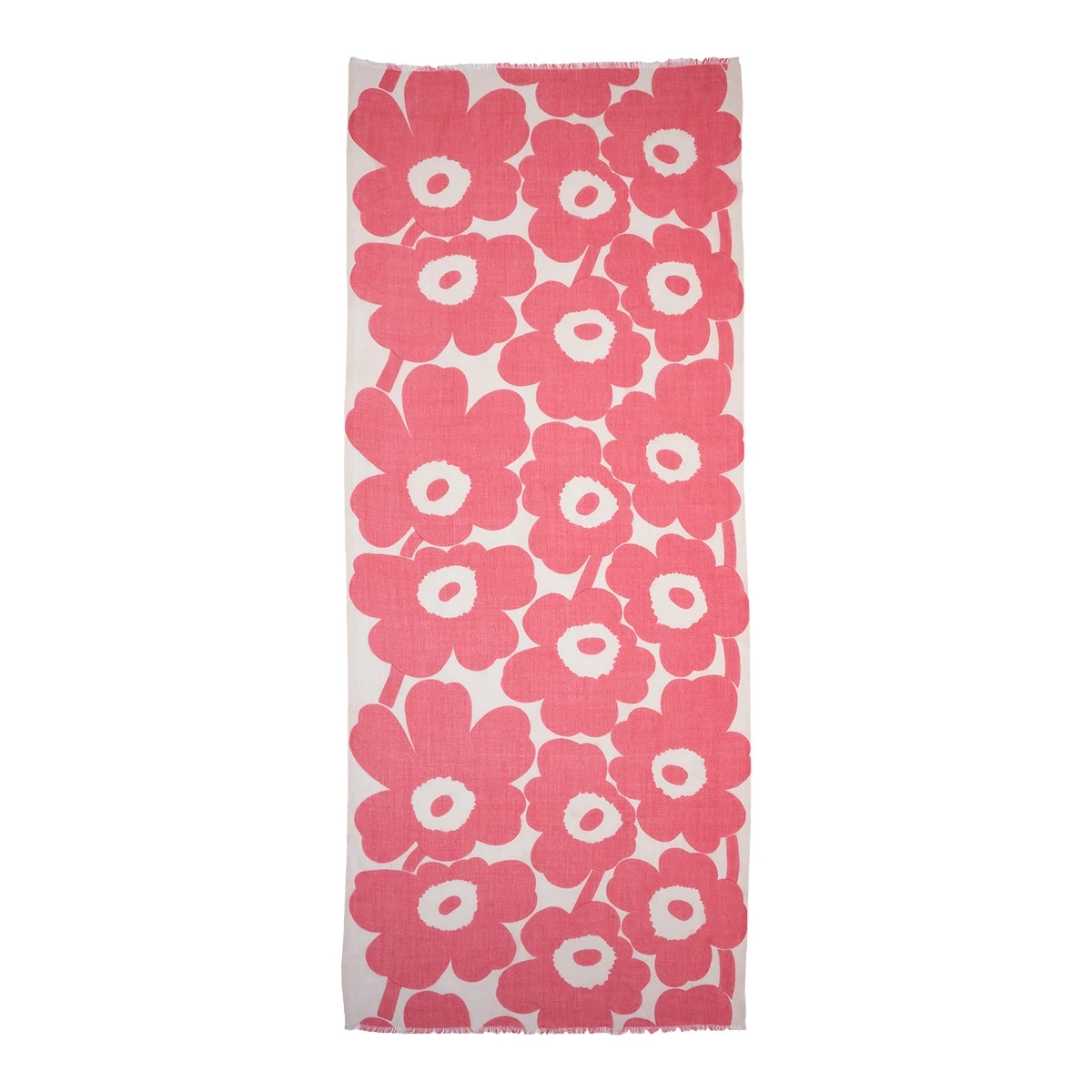 Marimekko Fiore Unikko White / Pink Scarf 5 Marimekko Fiore Unikko White / Pink Scarf - Image 3