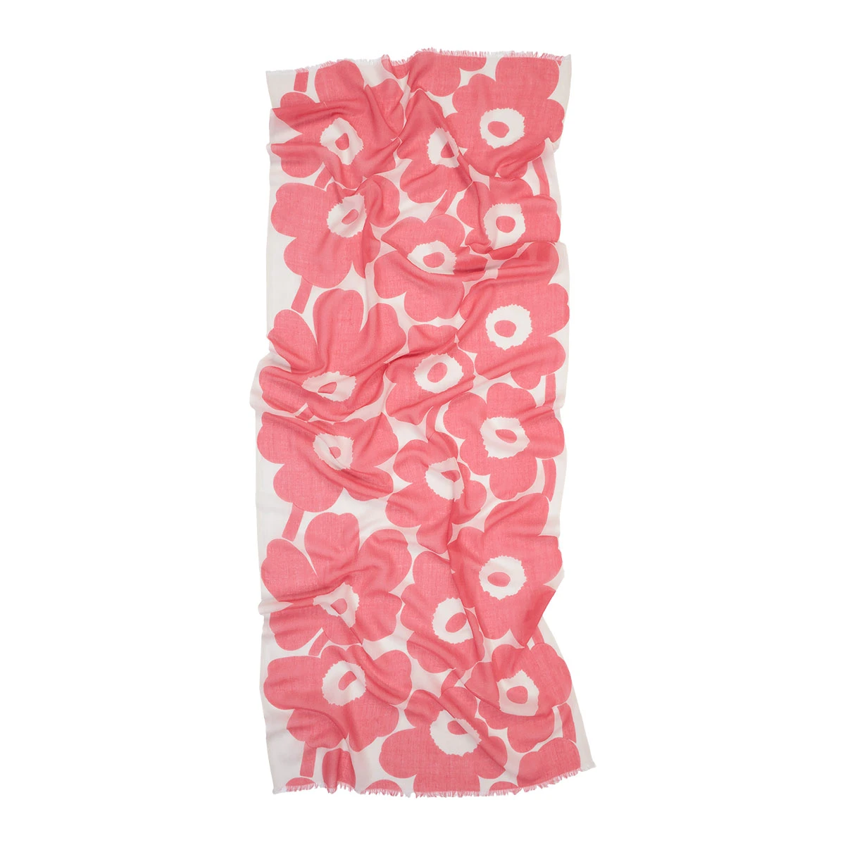 Marimekko Fiore Unikko White / Pink Scarf 3 Marimekko Fiore Unikko White / Pink Scarf
