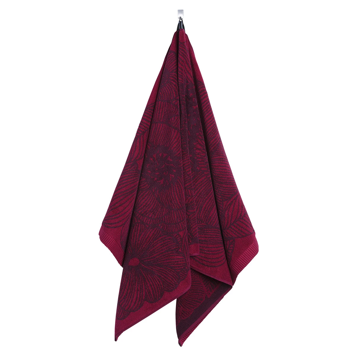 Marimekko Geranium Red/Purple Bath Towel 3 Marimekko Geranium Red/Purple Bath Towel
