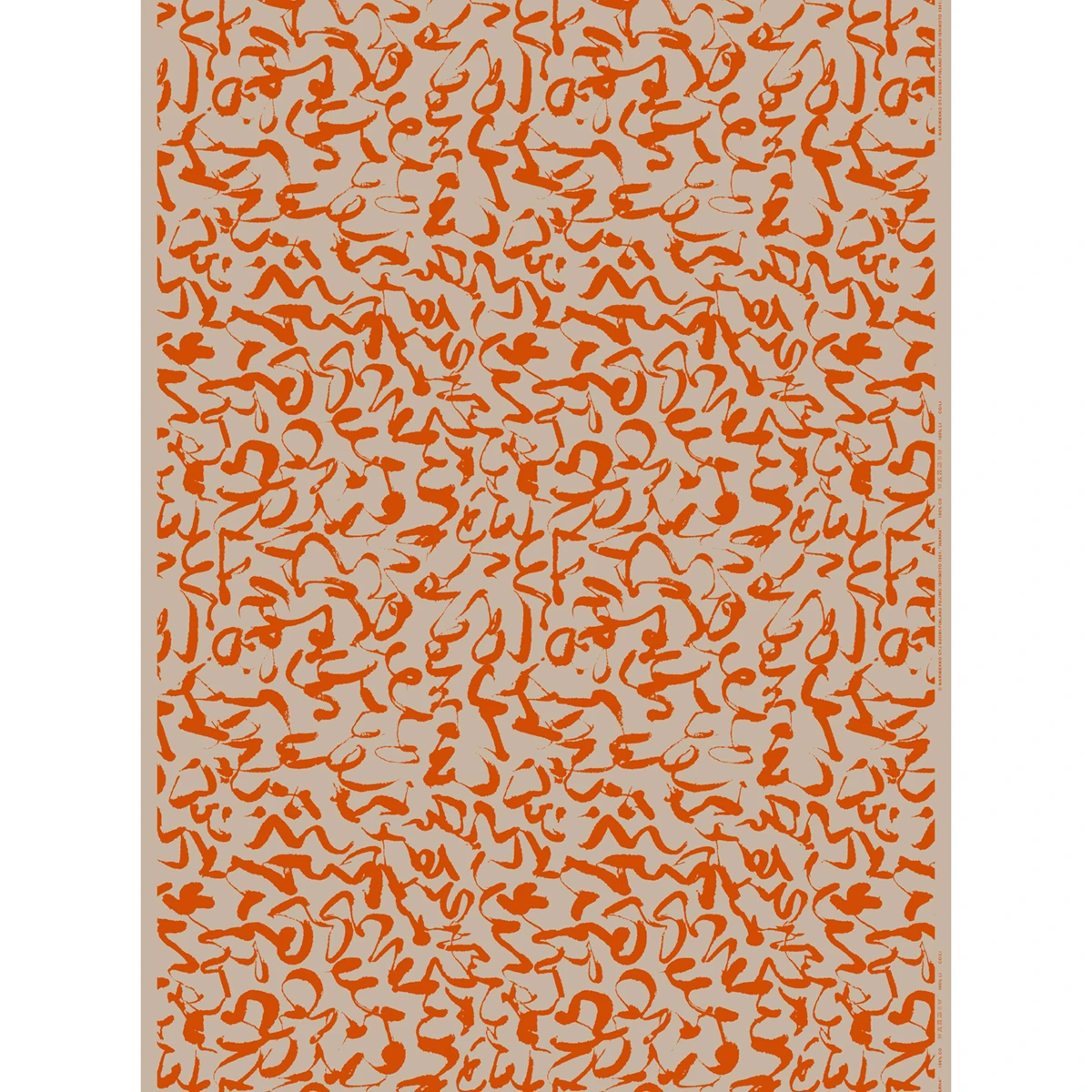 Marimekko Harha Beige / Orange Linen Fabric 3 Marimekko Harha Beige / Orange Linen Fabric