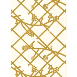 Marimekko Hortensie White / Gold Sateen Fabric