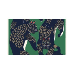 Marimekko Ilves Green / Blue / Brown Cotton Panama Fabric Repeat