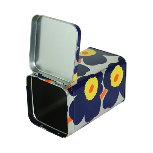Marimekko Indigo/Yellow Unikko Large Tin 4 Marimekko Indigo/Yellow Unikko Large Tin - Image 2