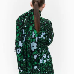 Marimekko Iso Pikkulempi Black / Green / Blue Fiore Scarf -home decoration marimekko iso pikkulempi black green fiore scarf 32
