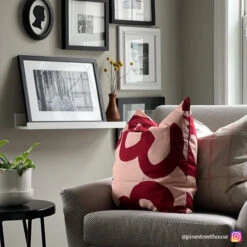 Marimekko Jattikukka Light Pink / Dark Red Throw Pillow -home decoration marimekko jattikukka light pink dark red throw pillow 31