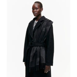 Marimekko Juhla Unikko Black Jacquard Sue Scarf