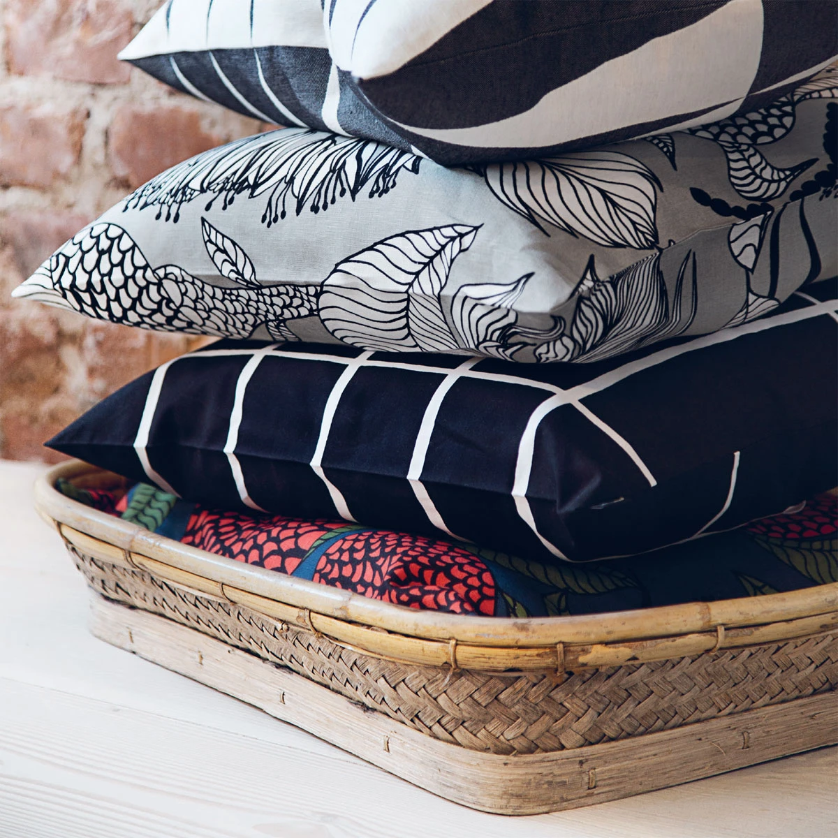 Marimekko Kaino Blue Throw Pillow 4 Marimekko Kaino Blue Throw Pillow - Image 2