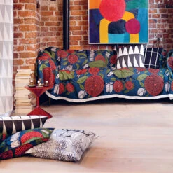 Marimekko Kaino Blue Throw Pillow