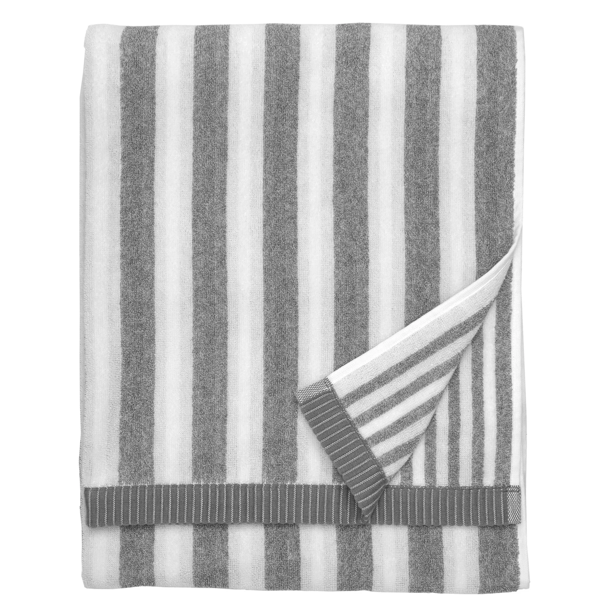 Marimekko Kaksi Raitaa Heather Grey / White Bath Towel 5 Marimekko Kaksi Raitaa Heather Grey / White Bath Towel - Image 3