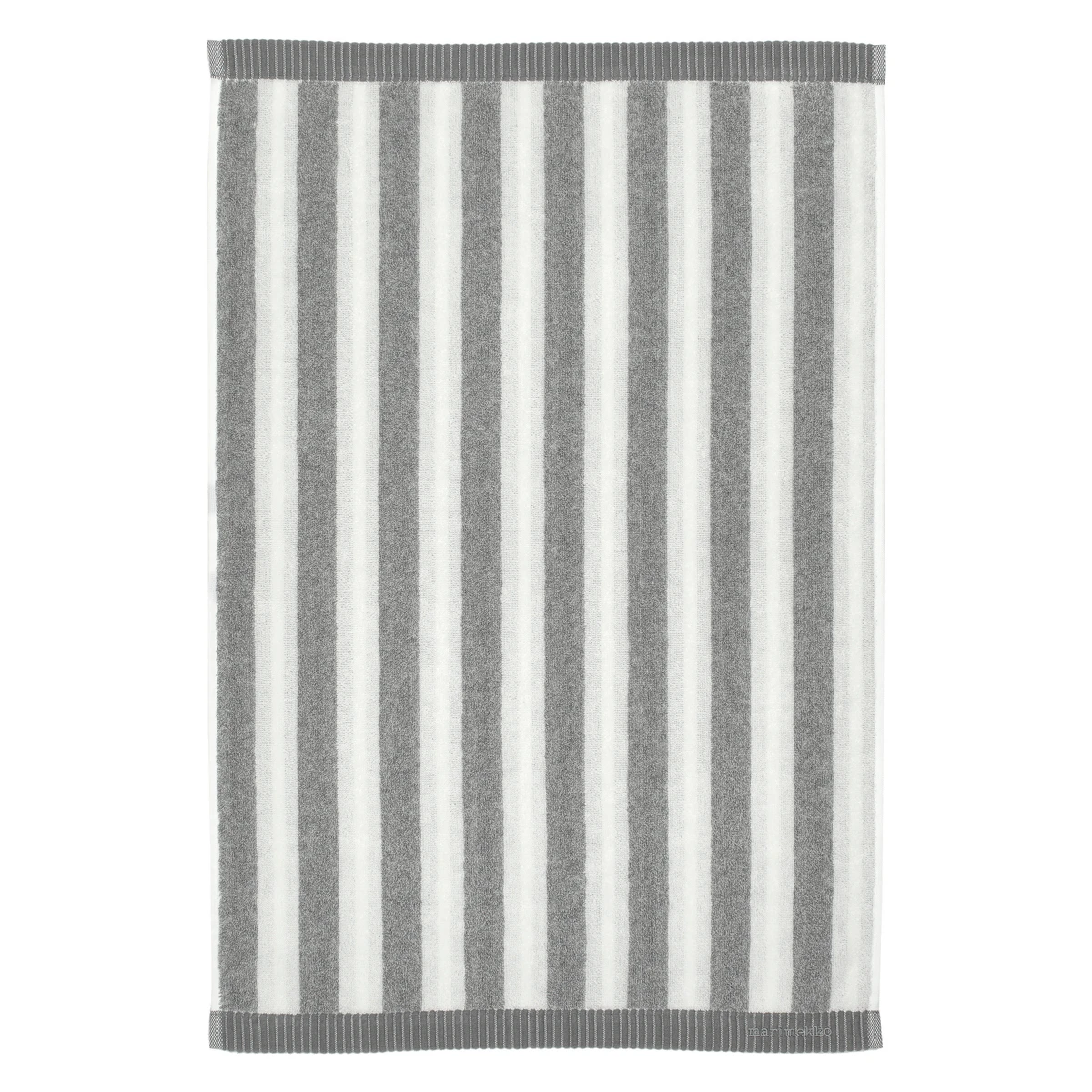 Marimekko Kaksi Raitaa Heather Grey / White Hand Towel 4 Marimekko Kaksi Raitaa Heather Grey / White Hand Towel - Image 2