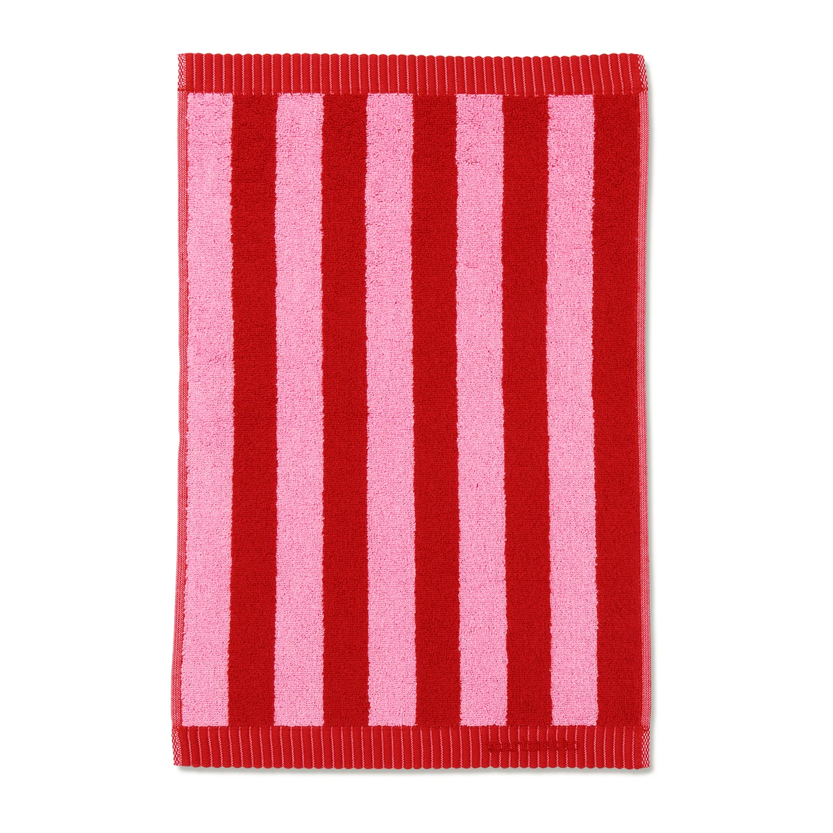 Marimekko Kaksi Raitaa Red / Pink Guest Towel 4 Marimekko Kaksi Raitaa Red / Pink Guest Towel - Image 2