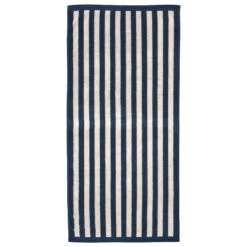 Marimekko Kaksi Raitaa Sand / Navy Bath Towel