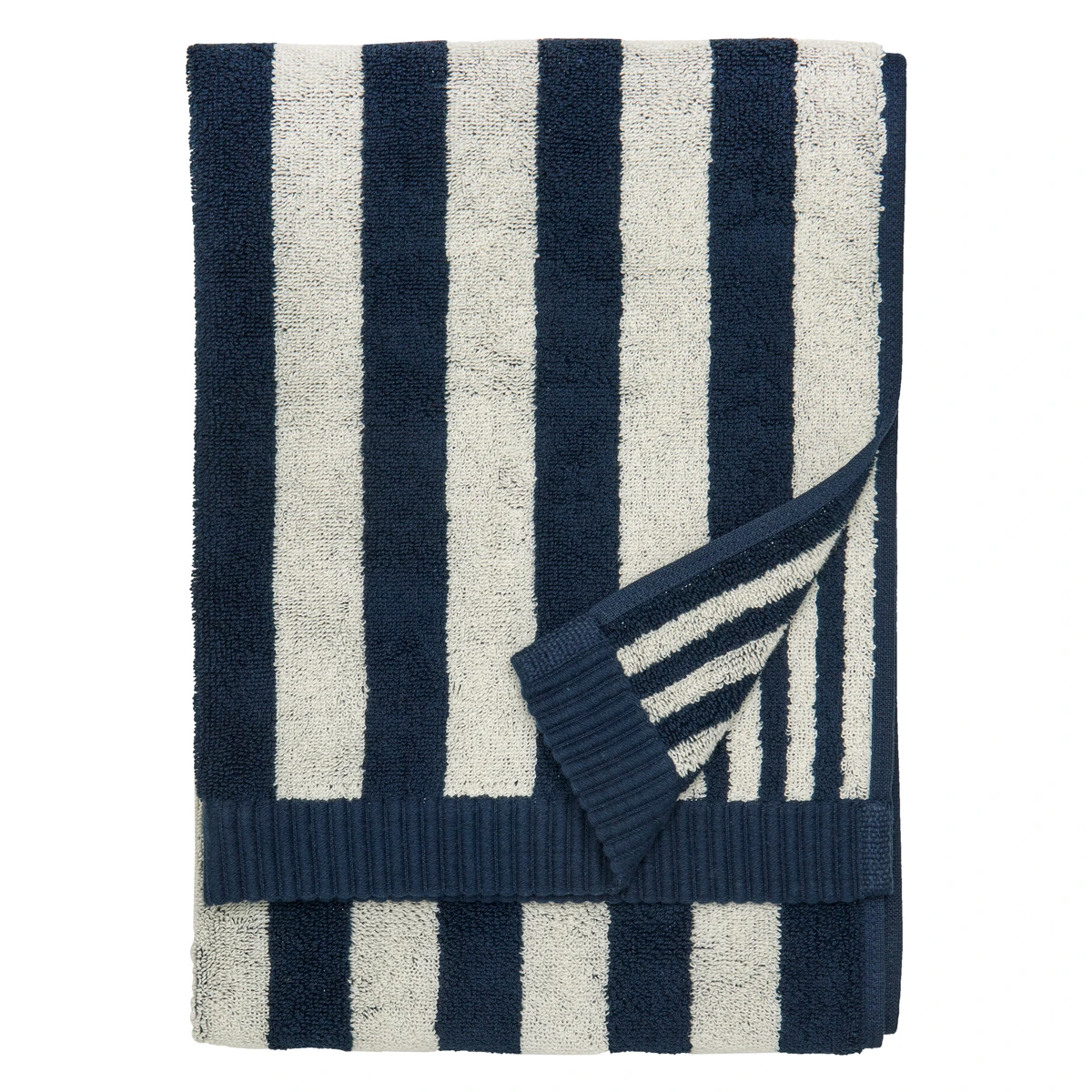 Marimekko Kaksi Raitaa Sand / Navy Hand Towel 3 Marimekko Kaksi Raitaa Sand / Navy Hand Towel