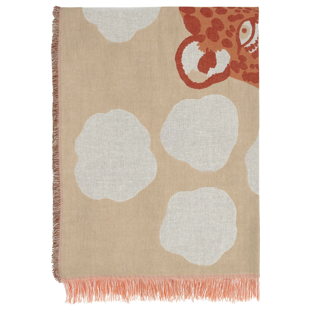 Marimekko Kaksoset Beige / Apricot / White Blanket 4 Marimekko Kaksoset Beige / Apricot / White Blanket - Image 2