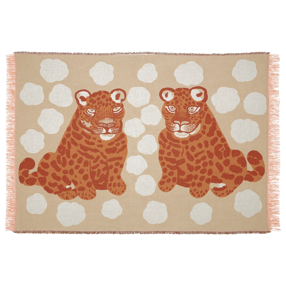 Marimekko Kaksoset Beige / Apricot / White Blanket 5 Marimekko Kaksoset Beige / Apricot / White Blanket - Image 3