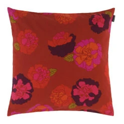 Marimekko Kaneliruusu Red Throw Pillow