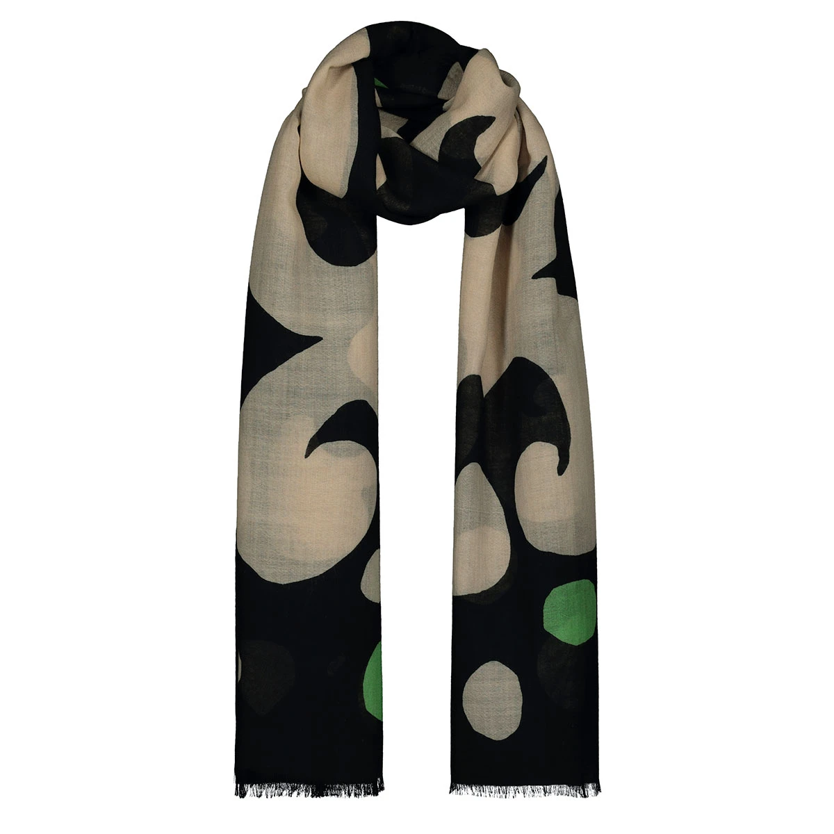 Marimekko Keidas Black / Beige / Green Fiore Scarf 5 Marimekko Keidas Black / Beige / Green Fiore Scarf - Image 3