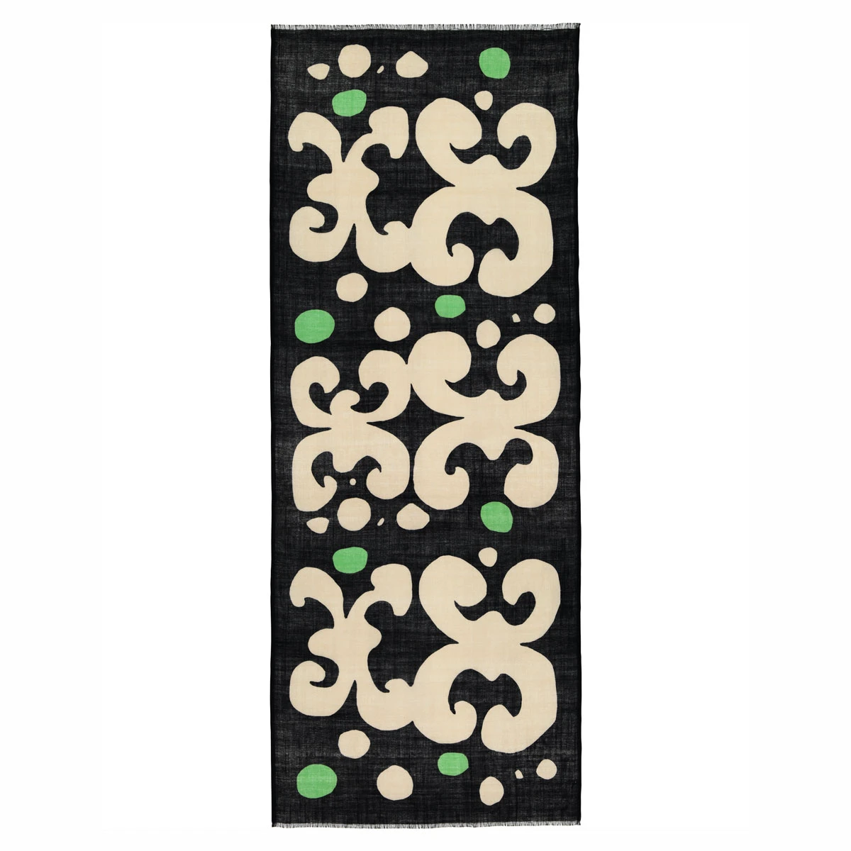 Marimekko Keidas Black / Beige / Green Fiore Scarf 4 Marimekko Keidas Black / Beige / Green Fiore Scarf - Image 2