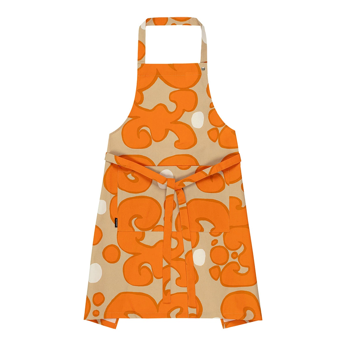 Marimekko Keidas Orange / Beige Apron 3 Marimekko Keidas Orange / Beige Apron