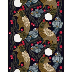 Marimekko Ketunmarja Navy Acrylic-Coated Cotton Fabric Repeat