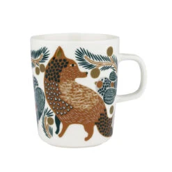 Marimekko Ketunmarja White / Brown / Green Mug -home decoration marimekko ketunmarja white mug 63