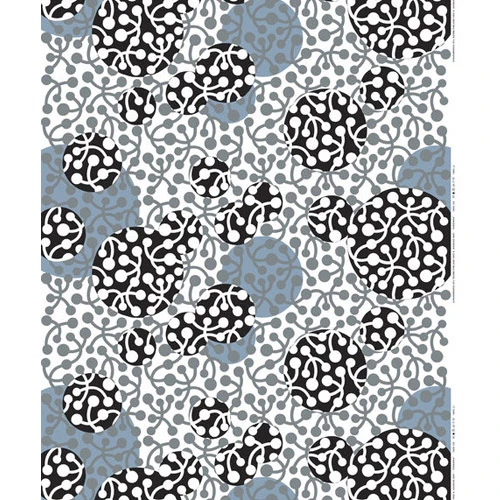 Marimekko Kirsikka Black/Grey Upholstery Fabric 3 Marimekko Kirsikka Black/Grey Upholstery Fabric
