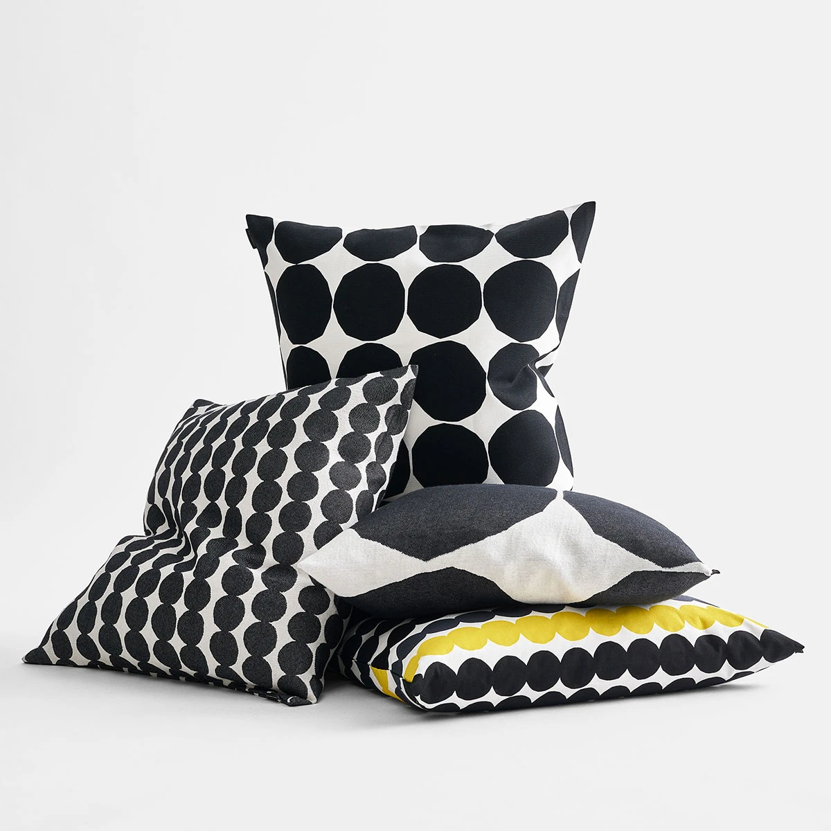 Marimekko Kivet Ivory / Black Large Throw Pillow 4 Marimekko Kivet Ivory / Black Large Throw Pillow - Image 2