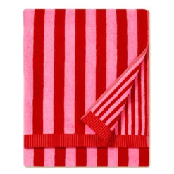 Marimekko Kaksi Raitaa Red / Pink Bath Towel