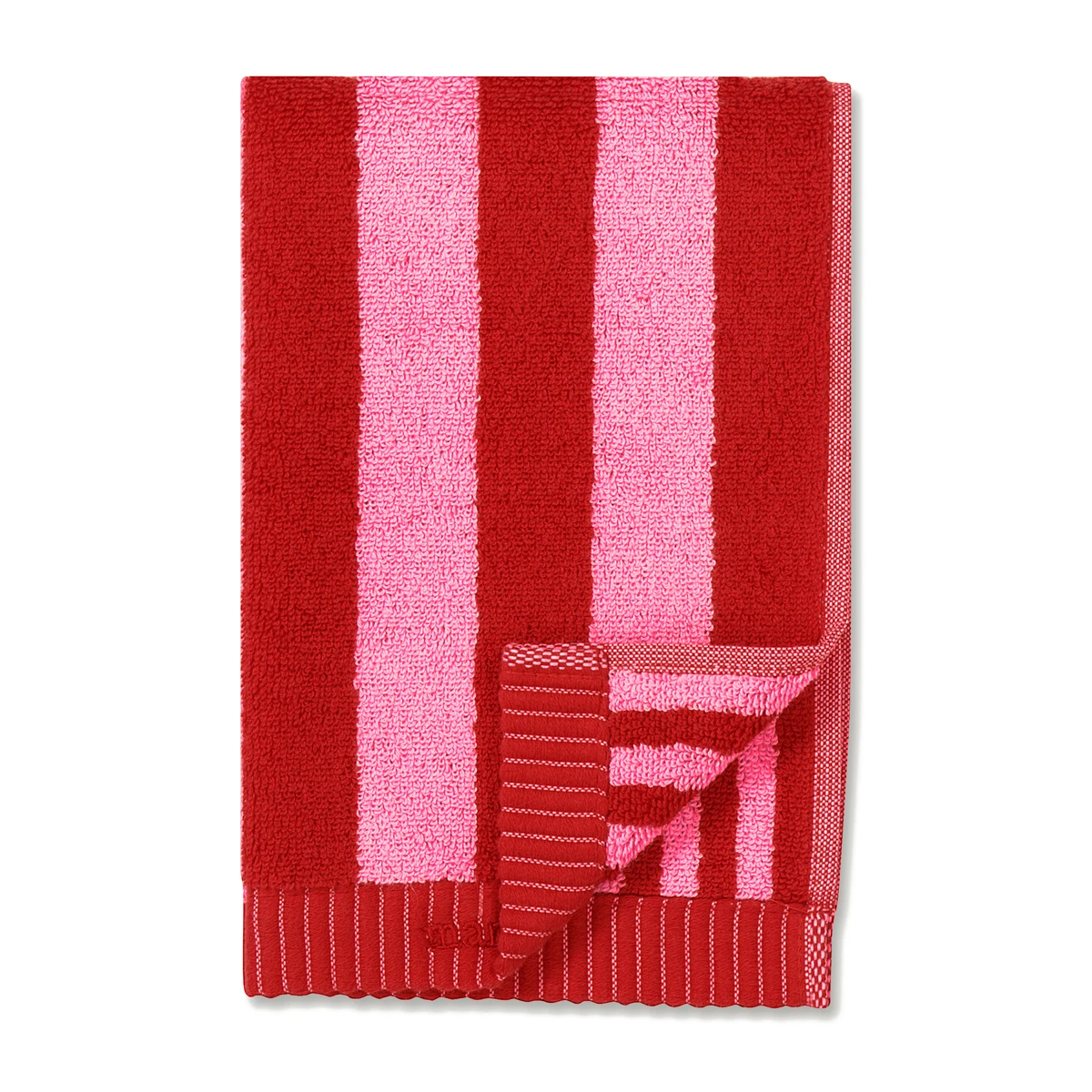 Marimekko Kaksi Raitaa Red / Pink Guest Towel 3 Marimekko Kaksi Raitaa Red / Pink Guest Towel