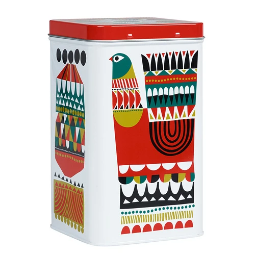 Marimekko Kukkuluuruu Large White/Green/Red Tin 4 Marimekko Kukkuluuruu Large White/Green/Red Tin - Image 2