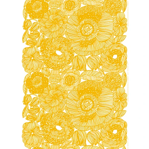 Marimekko Geranium White/Yellow Fabric 5 Marimekko Geranium White/Yellow Fabric - Image 3