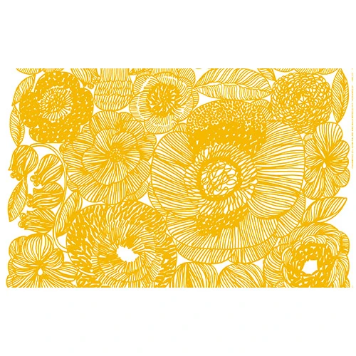 Marimekko Geranium White/Yellow Fabric 4 Marimekko Geranium White/Yellow Fabric - Image 2