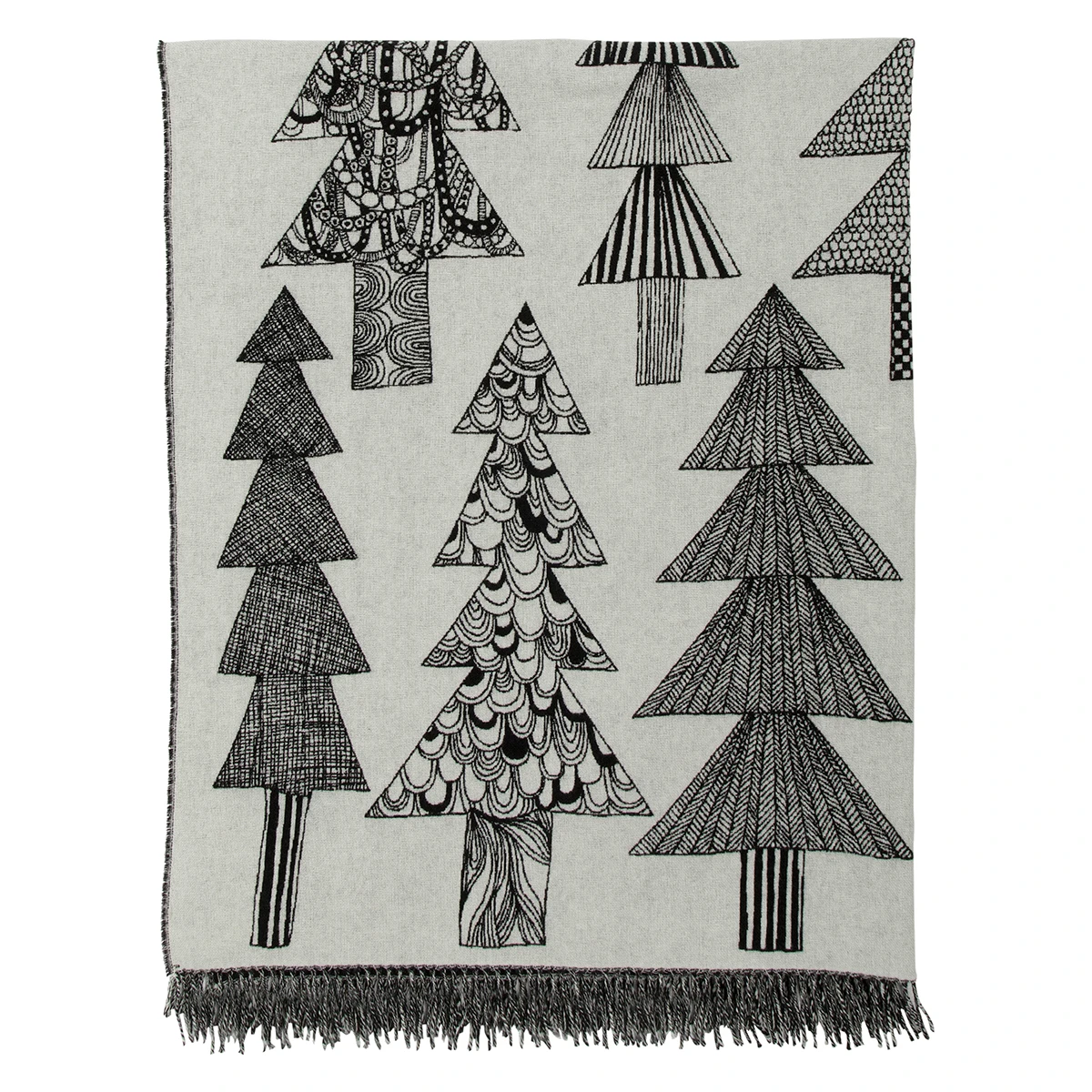 Marimekko Kuusikossa Black / White Blanket 4 Marimekko Kuusikossa Black / White Blanket - Image 2