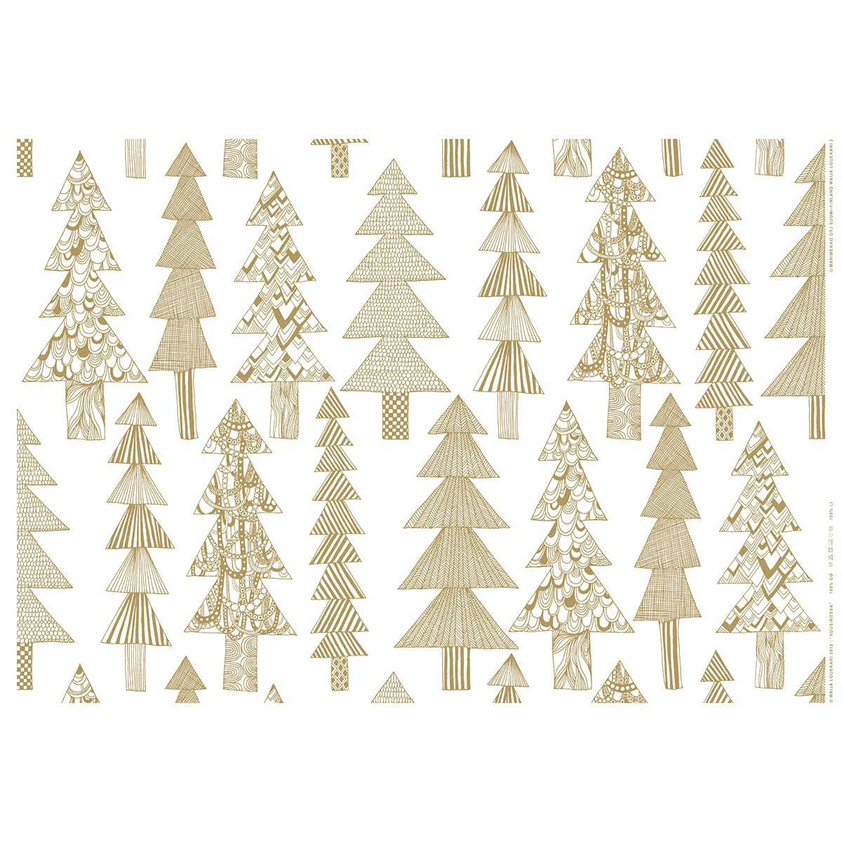 Marimekko Kuusikossa White / Gold Panama Fabric 4 Marimekko Kuusikossa White / Gold Panama Fabric - Image 2