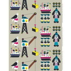 Marimekko Laivakoira Beige Fabric Repeat