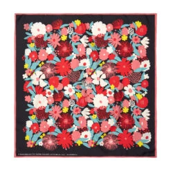 Marimekko Lauhtua Suvikimppu Red / Pink / Black Silk Scarf