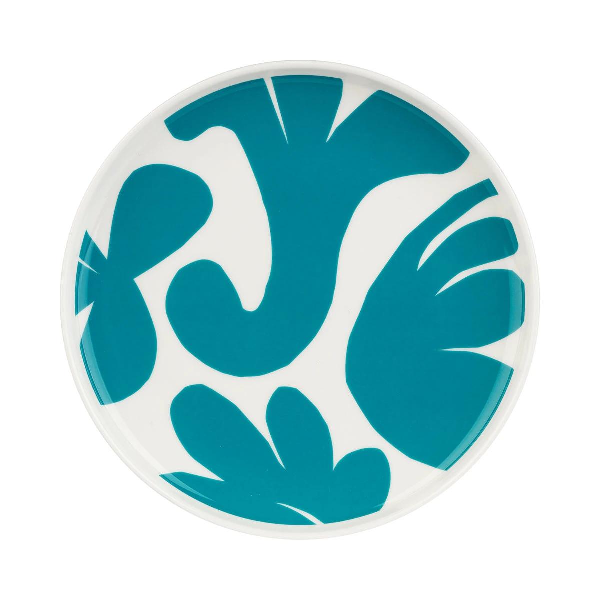 Marimekko Leikko White / Turquoise Salad Plate 3 Marimekko Leikko White / Turquoise Salad Plate
