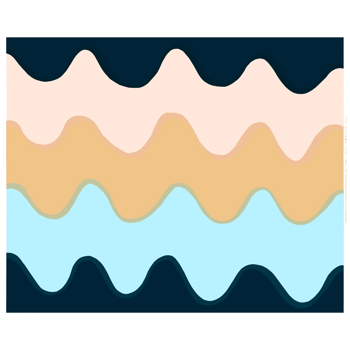 Marimekko Lokki Beige / Blue Fabric Repeat 4 Marimekko Lokki Beige / Blue Fabric Repeat - Image 2