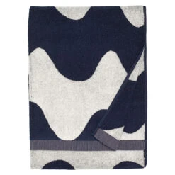 Marimekko Lokki Ivory / Navy Bath Towel